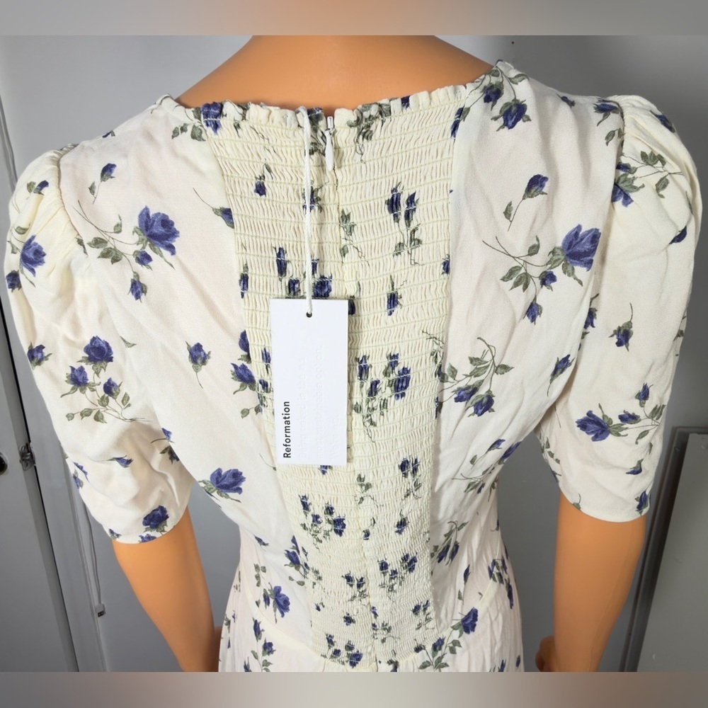Reformation White and Blue Floral Mini Dress - Picture 6 of 11